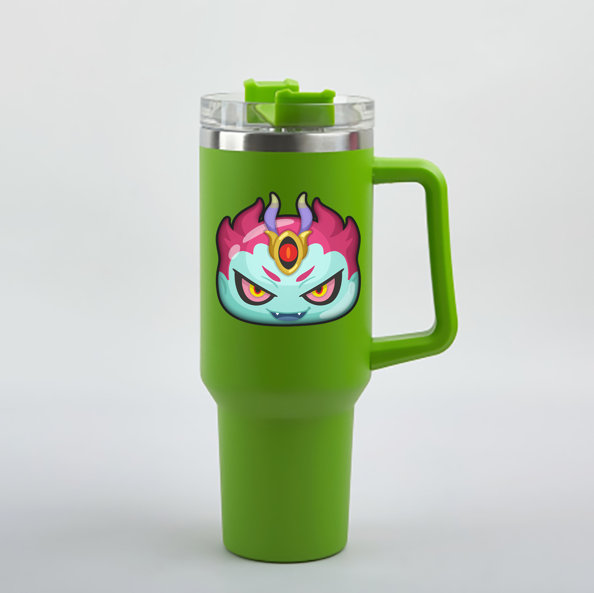 （画像用） 妖怪ウォッチ Yo-kai Watch 1200mL車用タンブラー - クリスタルステッカー（プラスチックストロー付き）